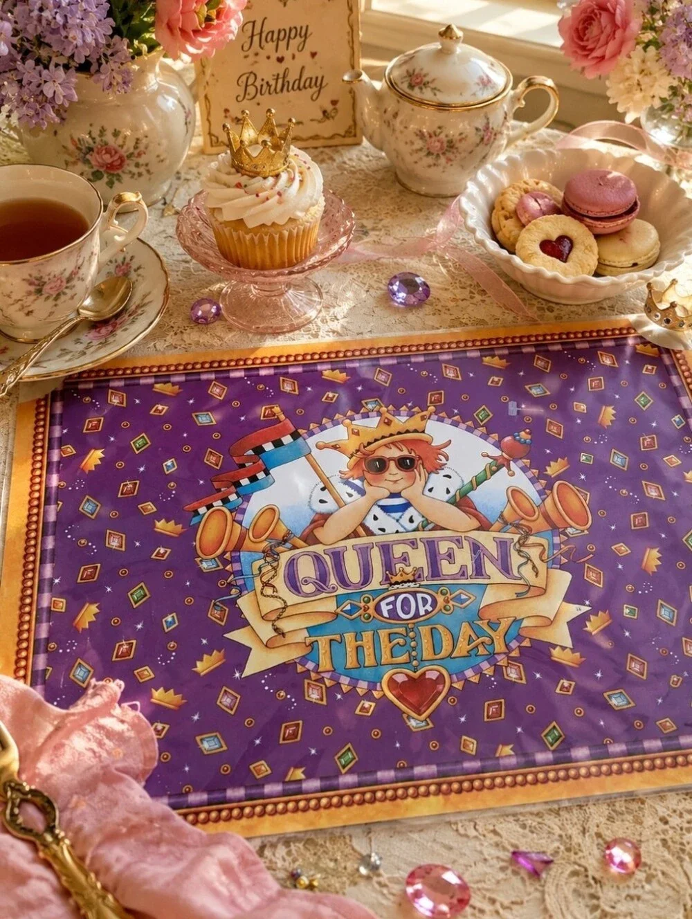Vintage Mary Engelbreit Queen For The Day Paper Placemats Sealed 6 Count
